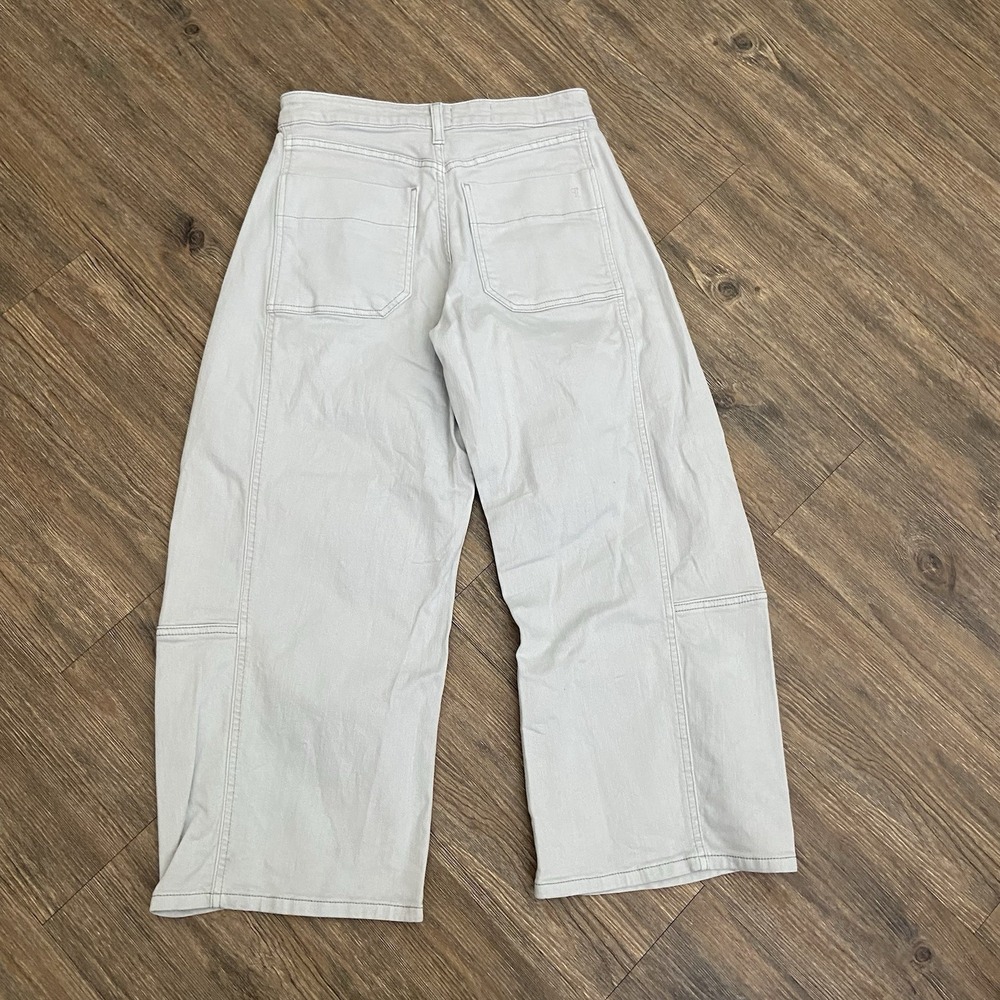 Anthropologie Pilcro High Rise Barrel Leg Cropped Light Gray Jeans Size 26 - Picture 8 of 8